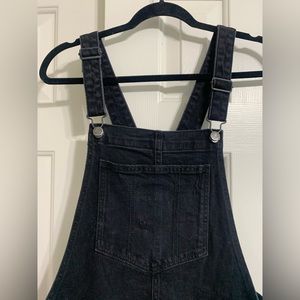 Black Old Navy distressed overalls